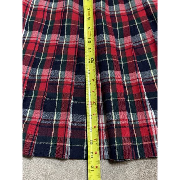 Vintage Talbots Plaid 100% Wool Midi Skirt Size 4p Pleated Oktoberfest - Picture 8 of 9